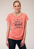 Roper Womens Short Sleeve Knit Poly Rayon Jersey Short Sleeve Tee Top - Roper