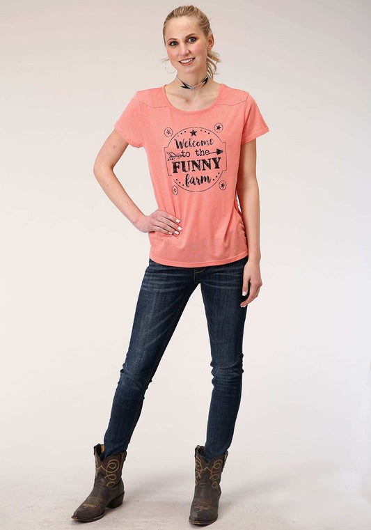 Roper Womens Short Sleeve Knit Poly Rayon Jersey Short Sleeve Tee Top - Roper - Flyclothing LLC