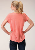 Roper Womens Short Sleeve Knit Poly Rayon Jersey Short Sleeve Tee Top - Roper