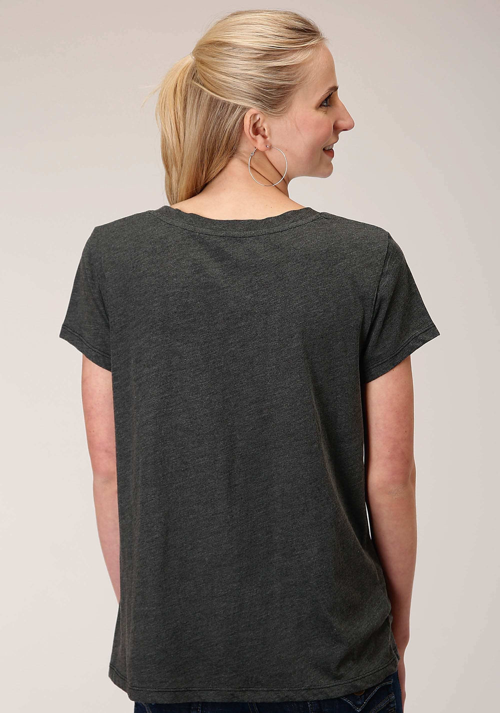 Roper Womens Short Sleeve Knit Poly Rayon Jersey Short Sleeve Boxy Fit Tee Top - Roper - Flyclothing LLC