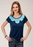 Roper Womens Short Sleeve Knit Poly Rayon Jersey Tee Shirt Top - Roper - Flyclothing LLC