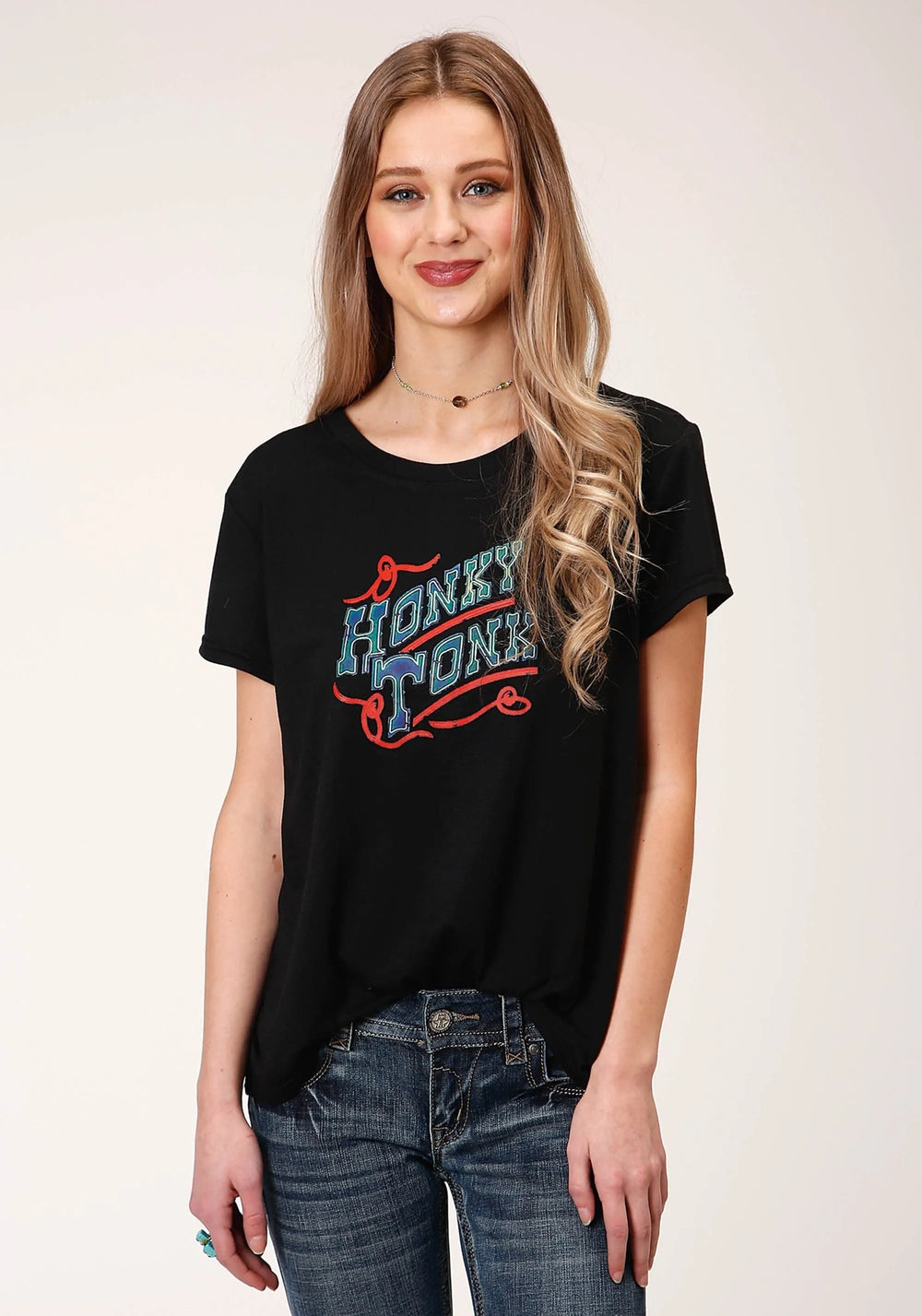 Roper Womens Short Sleeve Knit Poly Rayon Jersey Tee Shirt Top - Roper