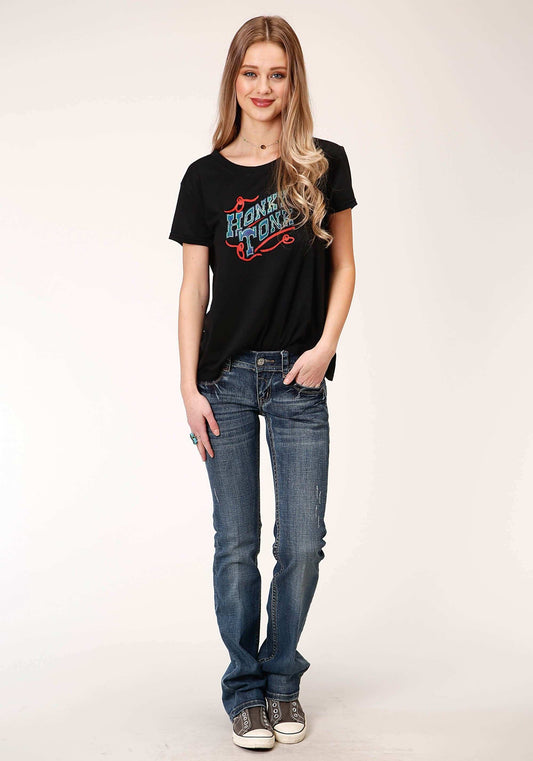 Roper Womens Short Sleeve Knit Poly Rayon Jersey Tee Shirt Top - Roper - Flyclothing LLC