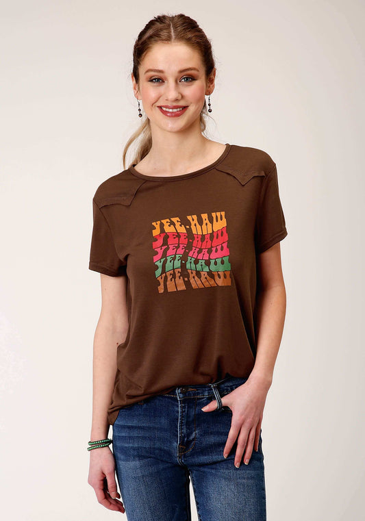 Roper Womens Short Sleeve Knit Poly Rayon Jersey Knit Tee Shirt Top - Roper - Flyclothing LLC
