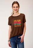 Roper Womens Short Sleeve Knit Poly Rayon Jersey Knit Tee Shirt Top - Roper
