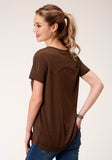 Roper Womens Short Sleeve Knit Poly Rayon Jersey Knit Tee Shirt Top - Roper
