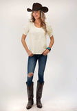 Roper WOMENS SHORT SLEEVE KNIT SLUB KNIT COTTON JERSEY TSHIRT TOP - Roper - Flyclothing LLC