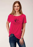 Roper Womens Short Sleeve Knit Poly Rayon Jersey Crew Neck Tee Top - Roper - Flyclothing LLC