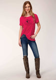 Roper Womens Short Sleeve Knit Poly Rayon Jersey Crew Neck Tee Top - Roper - Flyclothing LLC