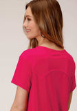 Roper Womens Short Sleeve Knit Poly Rayon Jersey Crew Neck Tee Top - Roper - Flyclothing LLC