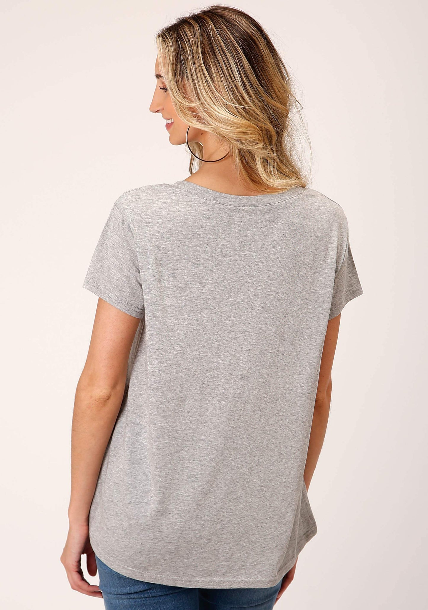 Roper Womens Short Sleeve Knit Poly Rayon Jersey S S Tee Top - Roper - Flyclothing LLC
