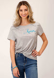 Roper Womens Short Sleeve Knit Poly Rayon Jersey Short Sleeve Tee 1 Pt Frt Yoke Top - Roper - Flyclothing LLC
