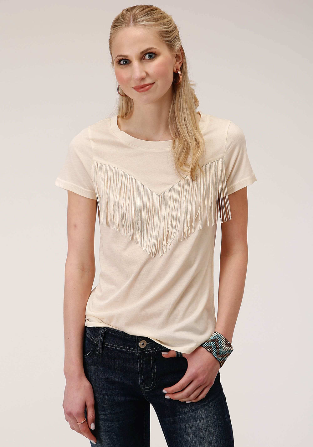 Roper Womens Short Sleeve Knit Poly Rayon Jersey Long Sleeve Scoop Neck Tee Top - Roper - Flyclothing LLC