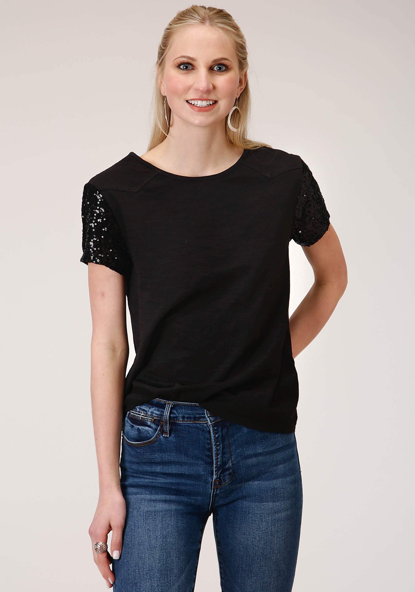 Roper Womens Short Sleeve Knit Cotton Slub Jersey Short Sleeve Tee Top - Roper - Flyclothing LLC