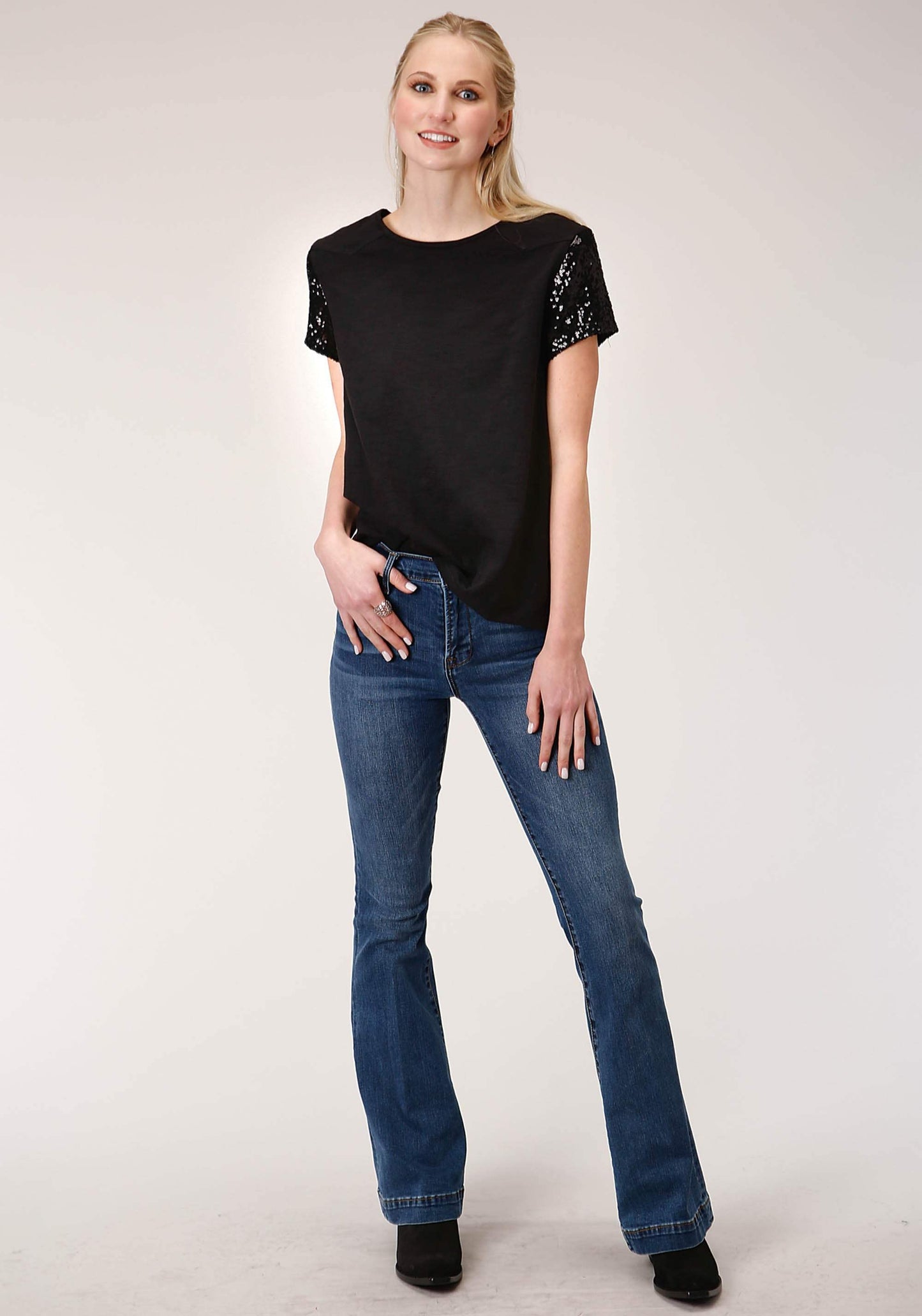 Roper Womens Short Sleeve Knit Cotton Slub Jersey Short Sleeve Tee Top - Roper - Flyclothing LLC