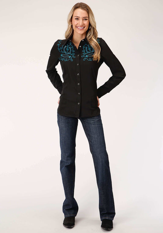 Roper Womens Long Sleeve Snap Retro Shirt Western Shirt - Roper - Flyclothing LLC