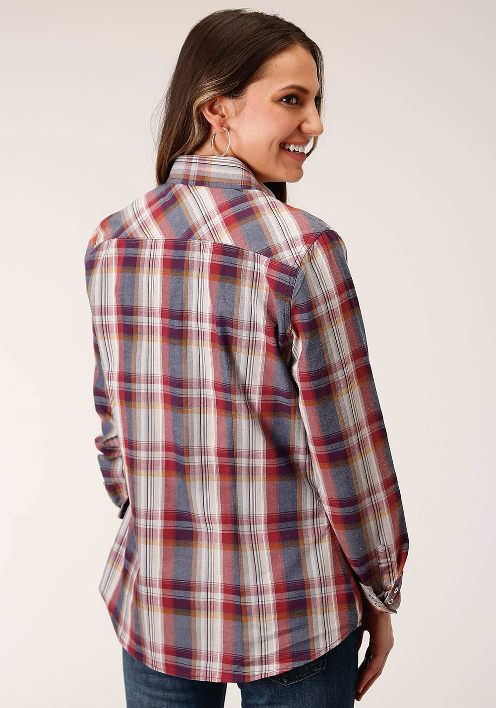 Roper Womens Long Sleeve Snap Honor Plaid Western Shirt - Roper - Flyclothing LLC