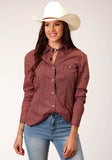 Roper Womens Long Sleeve Snap Red Shadow Geo Western Shirt - Roper