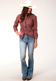 Roper Womens Long Sleeve Snap Red Shadow Geo Western Shirt - Roper