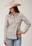 Roper Womens Long Sleeve Snap Dot Paisley Print Western Shirt - Roper