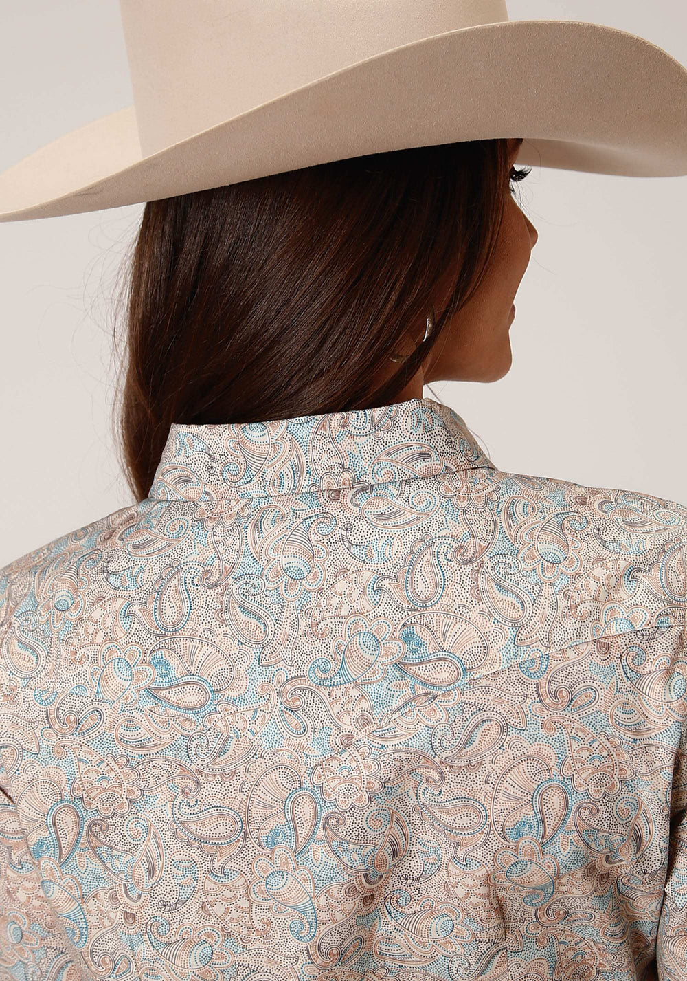 Roper Womens Long Sleeve Snap Dot Paisley Print Western Shirt - Roper - Flyclothing LLC