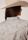 Roper Womens Long Sleeve Snap Dot Paisley Print Western Shirt - Roper
