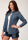Roper Womens Long Sleeve Snap Zig Zag Tribal Print Western Shirt - Roper