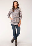 Roper Womens Long Sleeve Snap Blanket Aztec Print Western Shirt - Roper