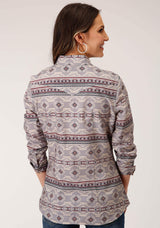 Roper Womens Long Sleeve Snap Blanket Aztec Print Western Shirt - Roper - Flyclothing LLC