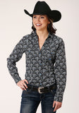 Roper Womens Long Sleeve Snap Starry Night Paisley Western Shirt - Roper