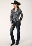 Roper Womens Long Sleeve Snap Starry Night Paisley Western Shirt - Roper
