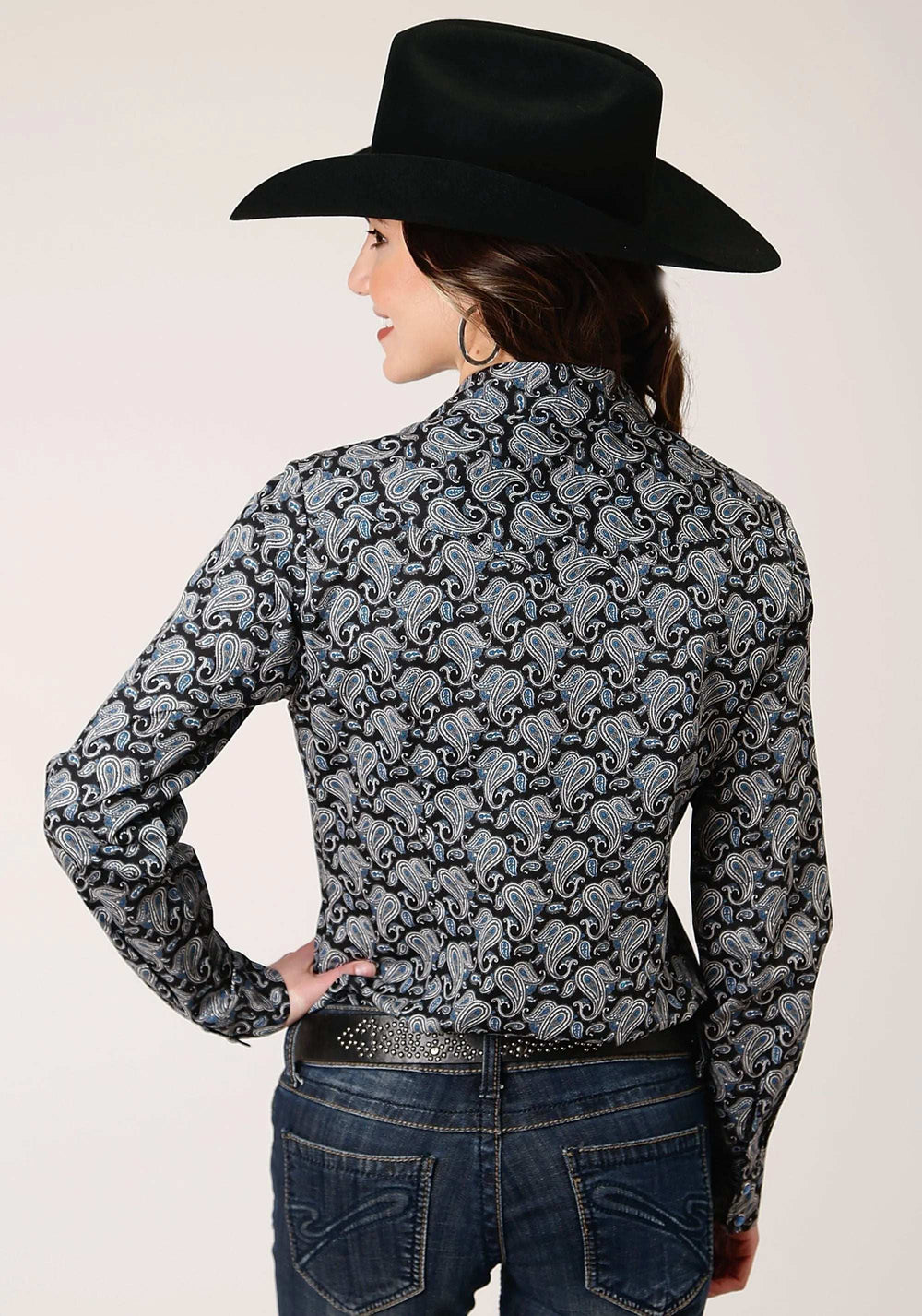 Roper Womens Long Sleeve Snap Starry Night Paisley Western Shirt - Roper - Flyclothing LLC