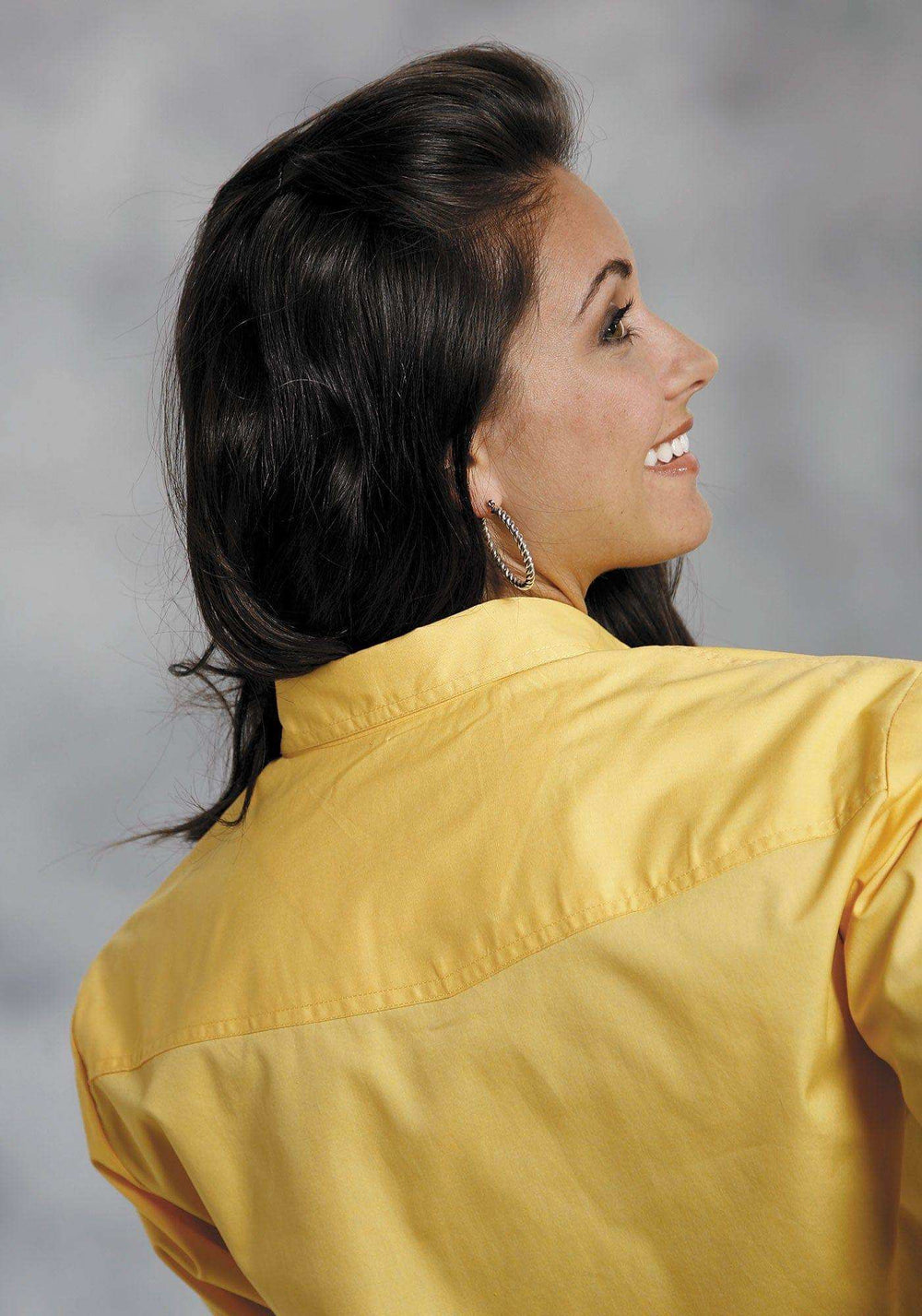 Roper Womens Yellow Solid Long Sleeve Western Snap Shirt - Roper - Flyclothing LLC