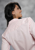 Roper Womens Pink Solid Long Sleeve Western Snap Shirt - Roper