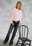 Roper Womens Pink Solid Long Sleeve Western Button Shirt - Roper