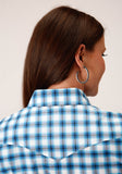 Roper Womens Long Sleeve Button New Stretch Check Western Shirt - Roper