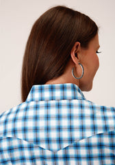 Roper Womens Long Sleeve Button New Stretch Check Western Shirt