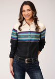 Roper Womens Long Sleeve Snap Greenline Serape Border Western Shirt - Roper