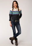 Roper Womens Long Sleeve Snap Greenline Serape Border Western Shirt - Roper
