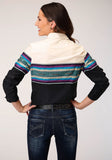 Roper Womens Long Sleeve Snap Greenline Serape Border Western Shirt - Roper