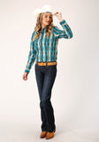 Roper Womens Long Sleeve Snap Aztec Stripe Western Shirt - Roper