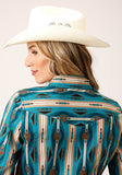 Roper Womens Long Sleeve Snap Aztec Stripe Western Shirt - Roper
