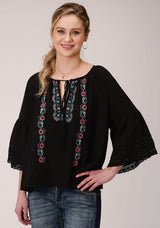 Roper Womens Long Sleeve Cotton Blend Blouse - Roper - Flyclothing LLC