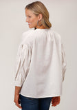 Roper Womens Long Sleeve 3 Qtr Sleeve Peasant Blouse - Roper