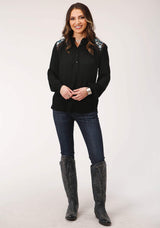 Roper Womens Long Sleeve Crinkle Rayon Blouse - Roper - Flyclothing LLC