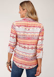 Roper Womens Long Sleeve Aztec Print Rayon Western Shirt Blouse - Roper