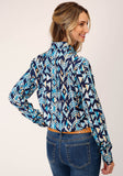 Roper Womens Long Sleeve Snap Modern Aztec Print Western Western Shirt - Roper