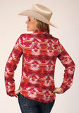 Roper Womens Long Sleeve Rayon Aztec Print Western Blouse - Roper