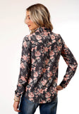 Roper Womens Long Sleeve Coral Floral Print Western Shirt Blouse - Roper