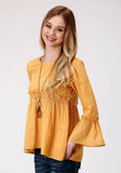 Roper Womens Long Sleeve Dip Dye Cotton Blouse - Roper